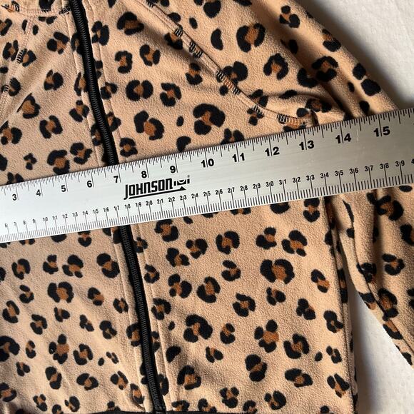 H&M Girl’s Long Sleeve Zip Fleece Jacket size 3/4T US, Leopard Brown - Picture 5 of 7